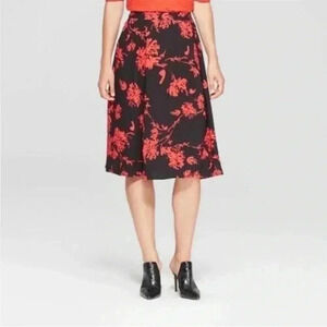 Who What Wear Plus Size Floral Print Birdcage Midi Skirt Size 24W NWT